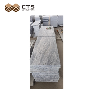 Grey Silver China Juparana Granite Tiles Nice Pattern